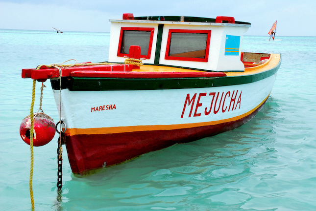 Aruba Wall Art Photography of a colorful fisherman's boat on Island of Aruba.